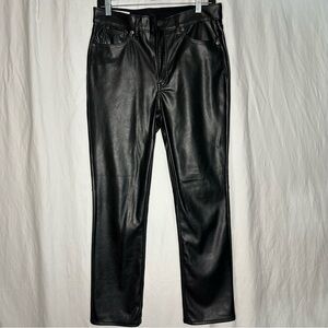 GAP Vintage Slim High Rise Women's Black Vegan Leather Pants Sz 10R EUC. A188